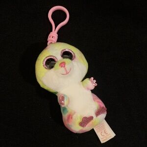Ty Rodney the Rainbow Hamster Plush Bag Clip